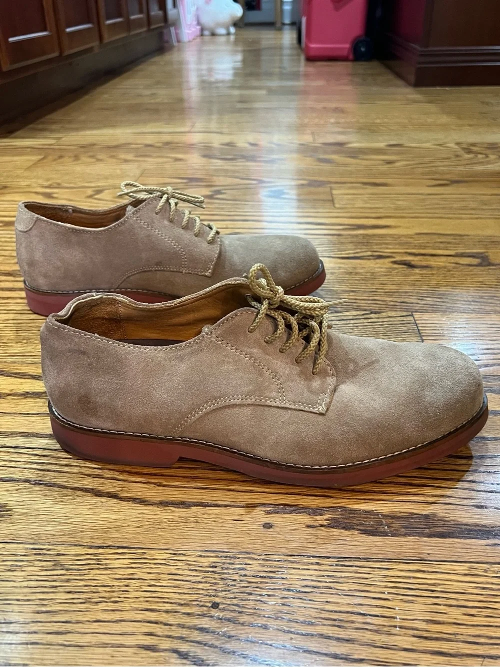 L.L. Bean Classic Suede Bucks Oxfords Sz 9.5 Tan Academia Preppy Ivy Collegiate